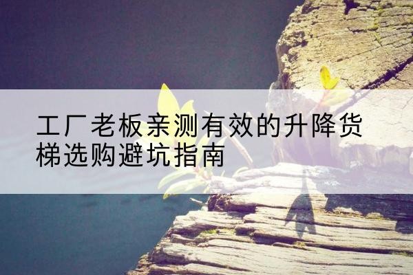 沿河升降货梯怎么选-工厂老板亲测有效的升降货梯选购避坑指南