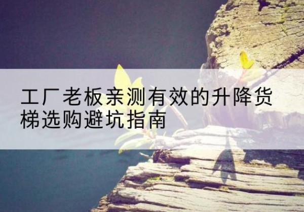 沿河升降货梯怎么选-工厂老板亲测有效的升降货梯选购避坑指南